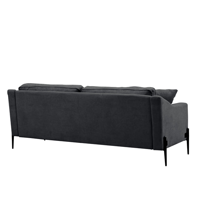 U-style Upholstered Modern Loveseat with Metal Legs – Durable with 2 Pillows, 2-3 People Seat Capacity