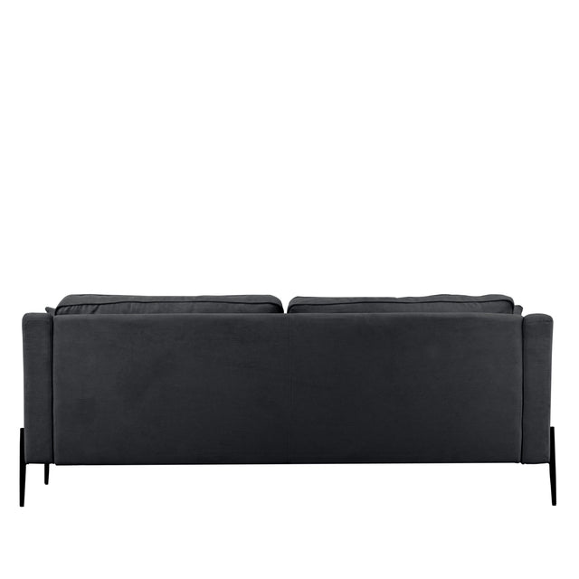 U-style Upholstered Modern Loveseat with Metal Legs – Durable with 2 Pillows, 2-3 People Seat Capacity