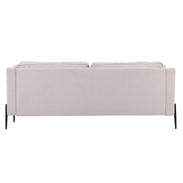 U-style Upholstered Modern Loveseat with Metal Legs – Durable with 2 Pillows, 2-3 People Seat Capacity