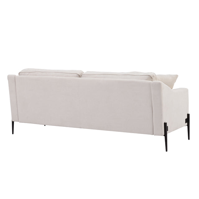 U-style Upholstered Modern Loveseat with Metal Legs – Durable with 2 Pillows, 2-3 People Seat Capacity