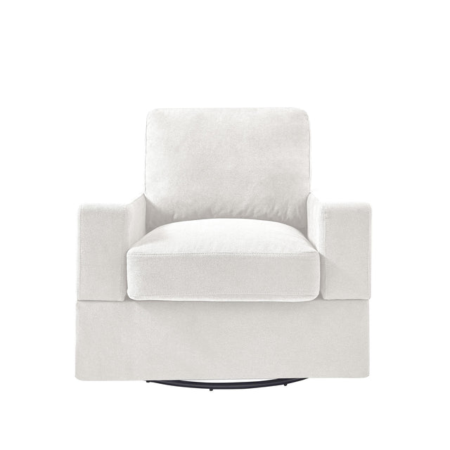 U_Style Sofa Set with Sectional Modular Sofa and Swivel Accent Chair, 2 Tossing cushions and Solid Frame for Living Room