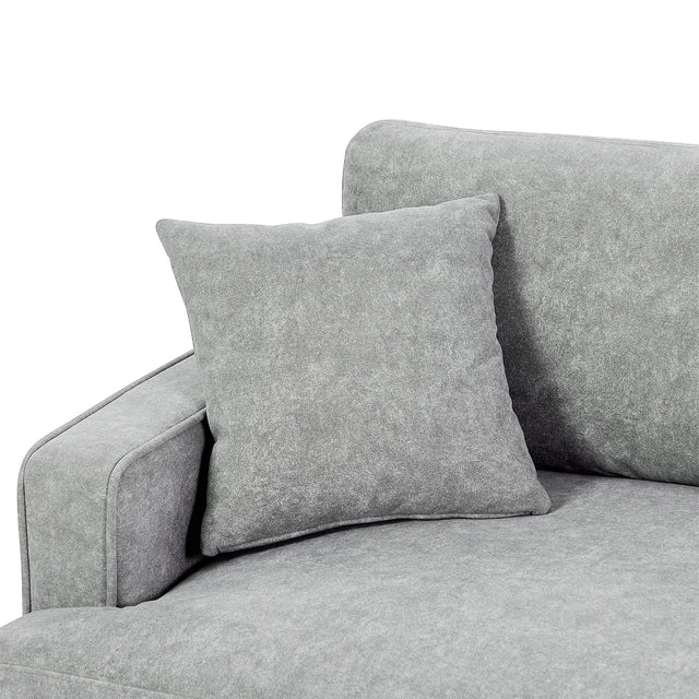 U-style Upholstered Modern Loveseat with Metal Legs – Durable with 2 Pillows, 2-3 People Seat Capacity