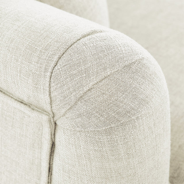 U-style Upholstered Country Style Sofa with Wooden Legs and Two Throw Pillows