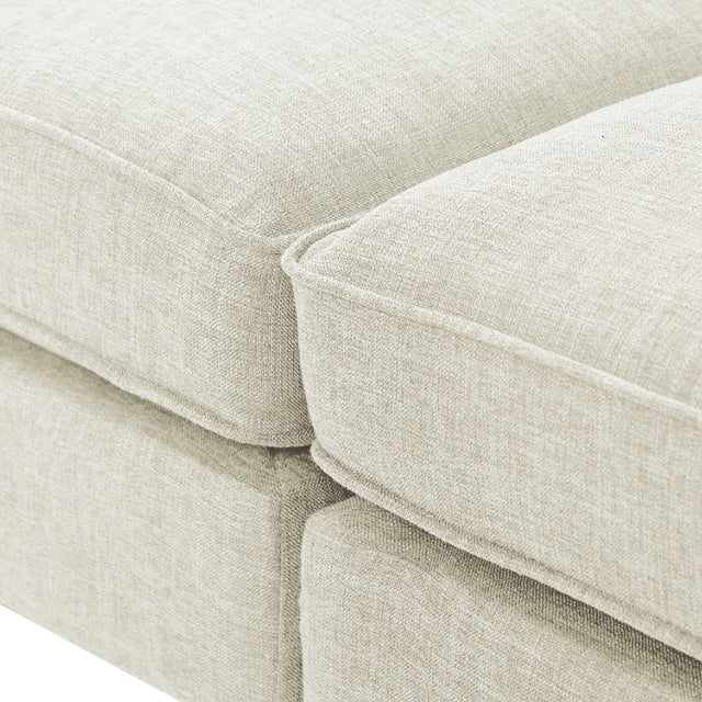 U-style Upholstered Country Style Sofa with Wooden Legs and Two Throw Pillows