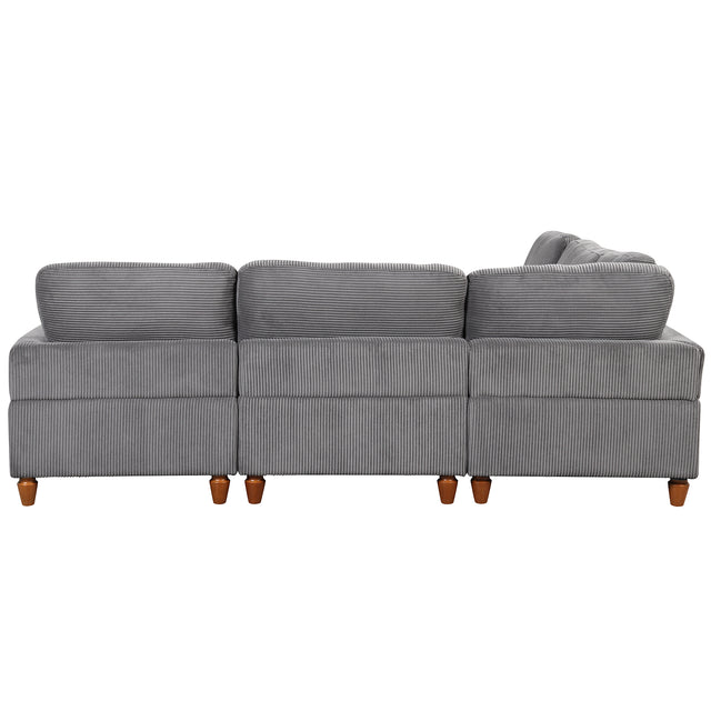 U_Style Modular Sectional Sofa with Ottoman L Shaped Corner Sectional for Living Room, Office, Spacious Space