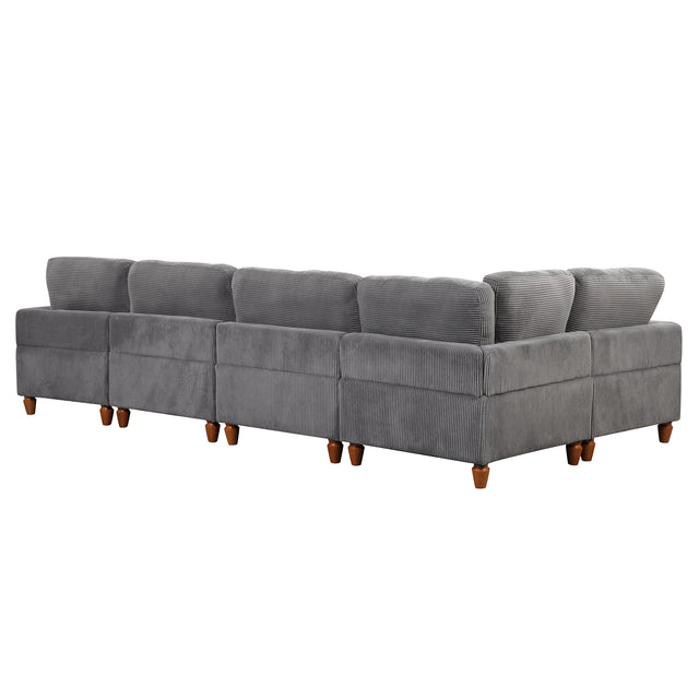 U_Style Modular Sectional Sofa with Ottoman L Shaped Corner Sectional for Living Room, Office, Spacious Space