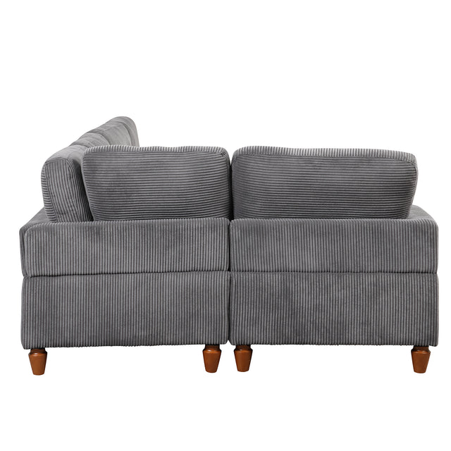 U_Style Modular Sectional Sofa with Ottoman L Shaped Corner Sectional for Living Room, Office, Spacious Space