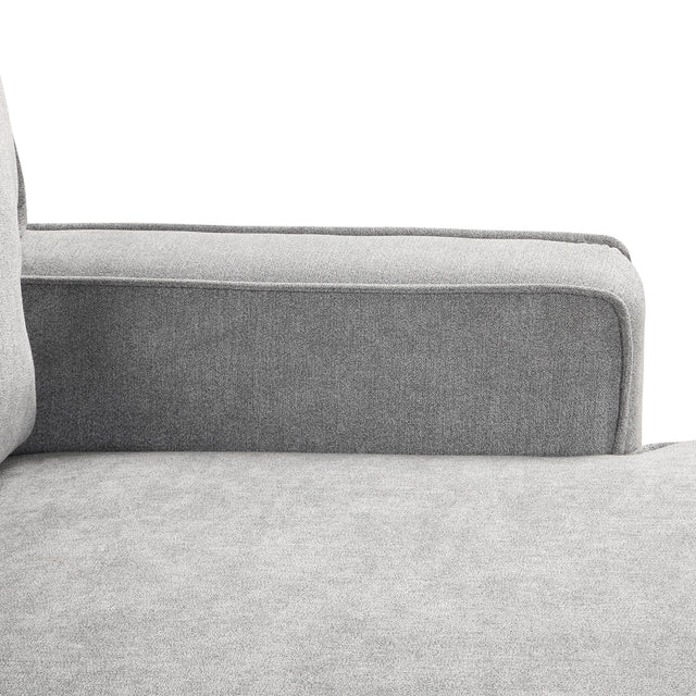 U_STYLE Upholstery Sleeper Sectional Sofa with Storage Space, USB port, 2 cup holders on Back Cushions