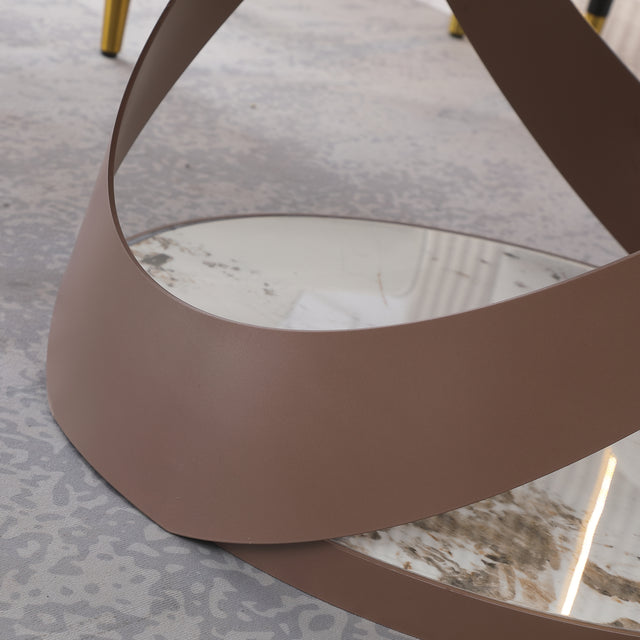 59.05"Modern Sintered stone dining table with 31.5" round turntable  and metal exquisite pedestal with 8 pcs Chairs .