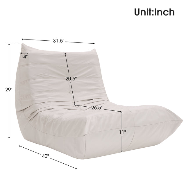 [VIDEO provided] [New] Comfy Oversized Lazy Sofa, Modern Armless Lounge Chair with Backrest Retro Single-Seat , 100% Sponge-Filled Sofa for Living Room, Bedroom, Salon, Office,3 Colors