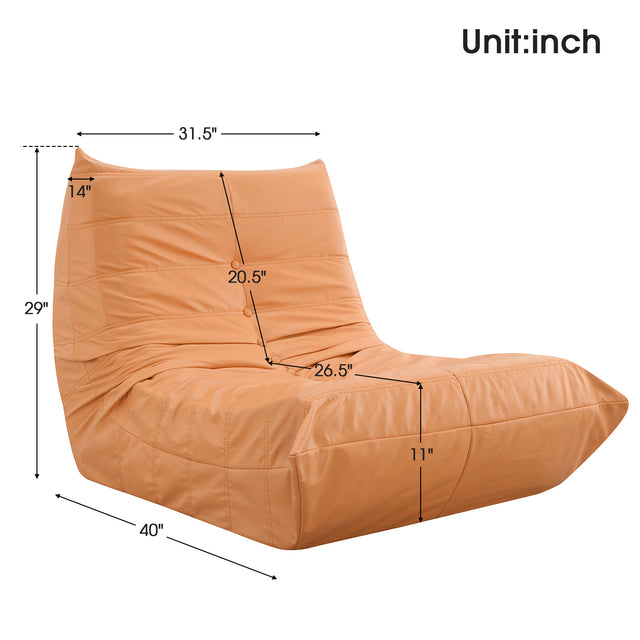 [VIDEO provided] [New] Comfy Oversized Lazy Sofa, Modern Armless Lounge Chair with Backrest Retro Single-Seat , 100% Sponge-Filled Sofa for Living Room, Bedroom, Salon, Office,3 Colors