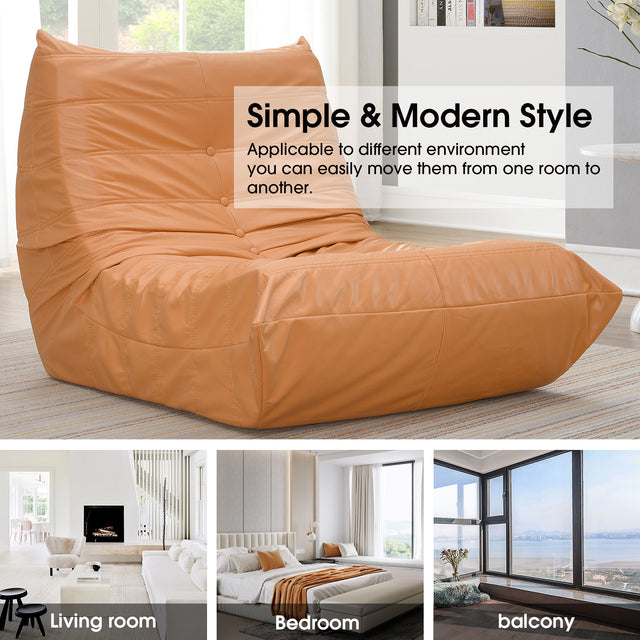 [VIDEO provided] [New] Comfy Oversized Lazy Sofa, Modern Armless Lounge Chair with Backrest Retro Single-Seat , 100% Sponge-Filled Sofa for Living Room, Bedroom, Salon, Office,3 Colors